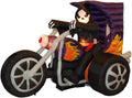 7 FT Long Halloween Inflatable Grim Reaper on Motorcycle / Lights, Outdoor Indoor, Blow Up Lighted Yard