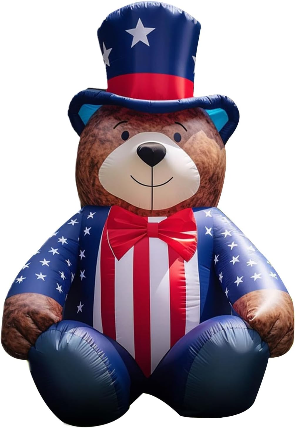 GOODENY USA 250th Anniversary Patriotic Inflatable 5.6FT Bear with Bow for 4th of July, LED Blow Up Yard De