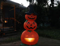 ANIMAT3D 6 Ft Inflatable Jabberin' Jack Stacked Pumpkins with Built in Video Projector & Speaker, 80 Minutes
