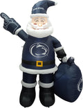 Logo Brands NCAA Penn State Nittany Lions 7 Ft Yard Inflatable Santa Claus - 12V Blower, LED Lights- Holiday