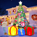 GOOSH 7.8 FT Christmas Inflatables Tree Outdoor Decorations Blow Up Christmas Tree Gift Box Yard with
