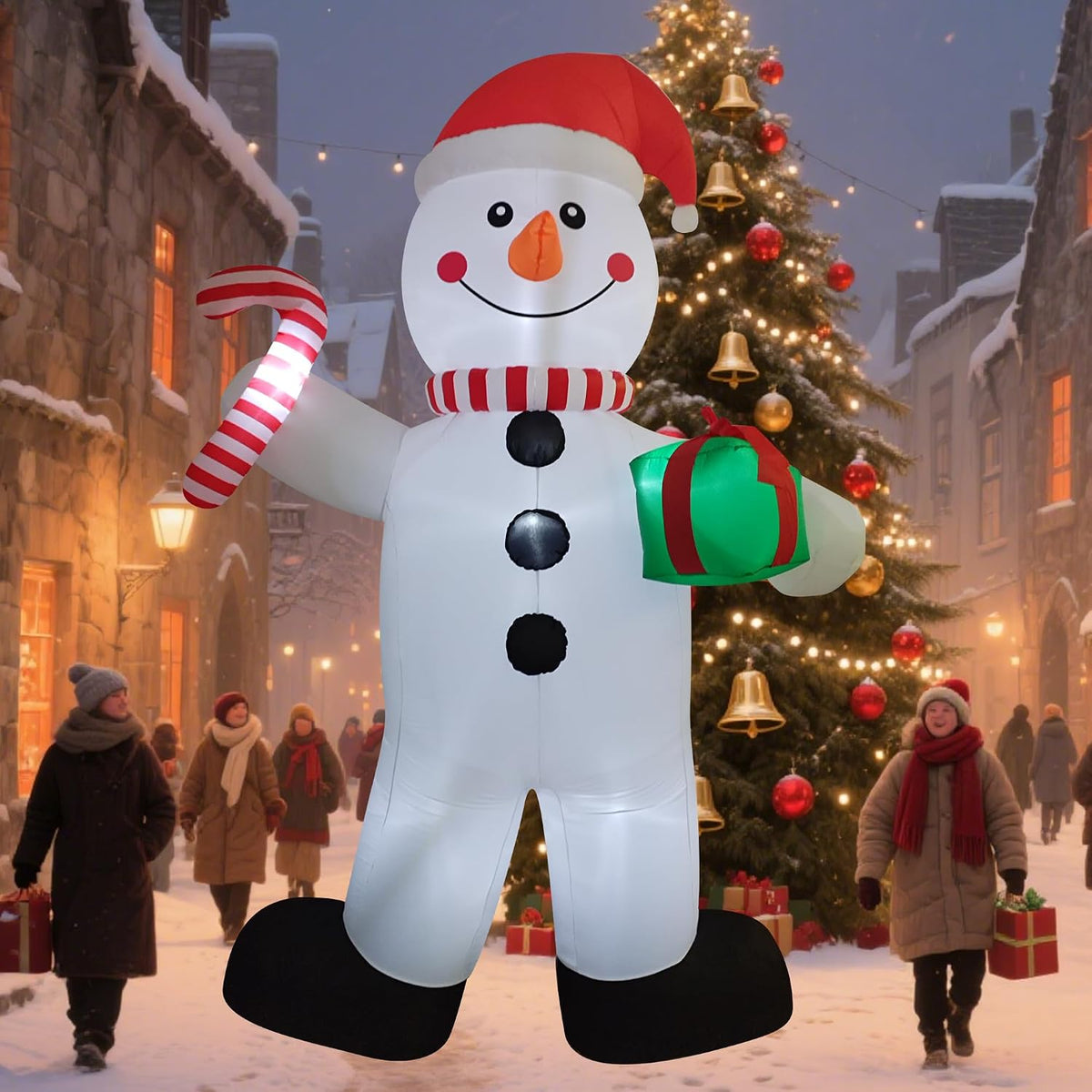 Mr Inflatable12ft Giant Christmas Inflatable Snowman Outdoor Decorations Blow up Decoration Yard Decor