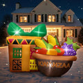 6.7FT Kawanzaa Inflatable Fruit Basket with Gift Boxes, African Heritage Outdoor Blow Up Yard Decoration with