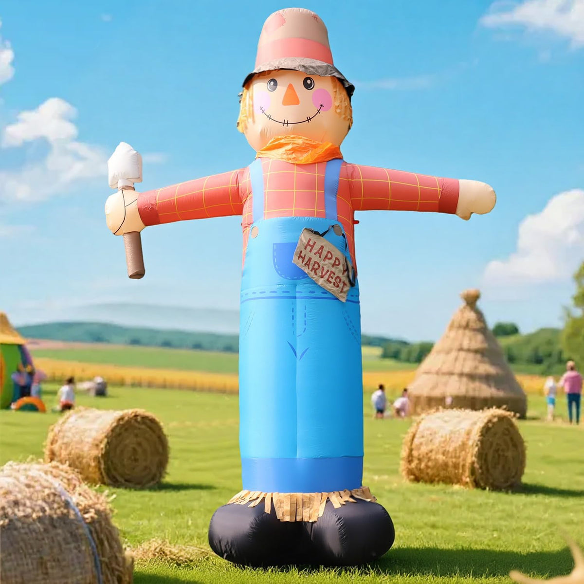 12FT Giant Inflatables Scarecrow Decorations, Fall Harvest Inflatable Yard Decor, Scarecrow Blow Up Yard