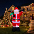 7.8 FT Christmas Inflatable Santa Claus Waving Hand Outdoor Decorations, Blow Up Santa Claus with Gifts Bag