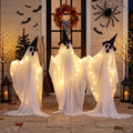Gerrii 3 Pcs Lighted Halloween Ghosts, Sound Activated Animated Decor / 47"-51" Halloween Animatronics with