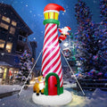 Lulu Home 9.8FT Christmas Inflatable, Lighthouse with Santa & Reindeer / Giant Blow Up, Christmas Lighted