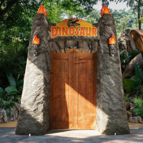 10 Ft Dinosaur Inflatable Arch Dino Inflation Arch with LED Light Dinosaur Theme Party Park Blow Up Archway